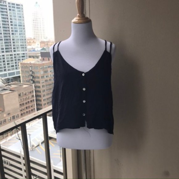 Windsor Strappy oversized Navy Blue Sleeveless top - Picture 9 of 10
